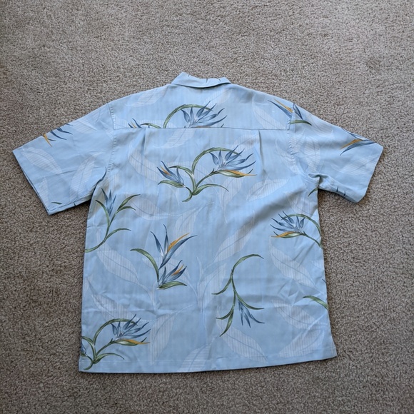 Quiksilver Hawaiian Shirt Men's Large Blue Floral - Picture 5 of 12